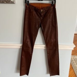 J Brand brown coated jeans. Excellent condition